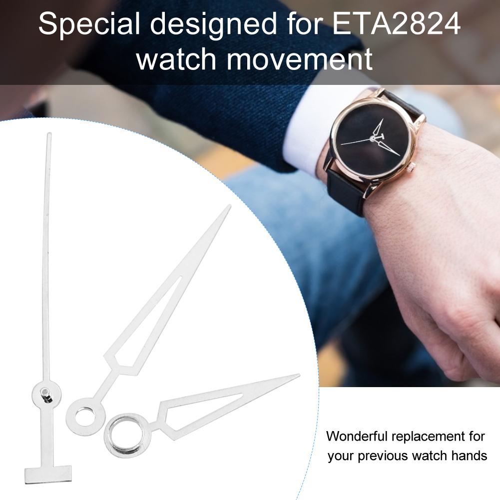 T97 Men Watch Hour Minute Second Hands Watch Needles Fit for ETA2824 MovementSilver