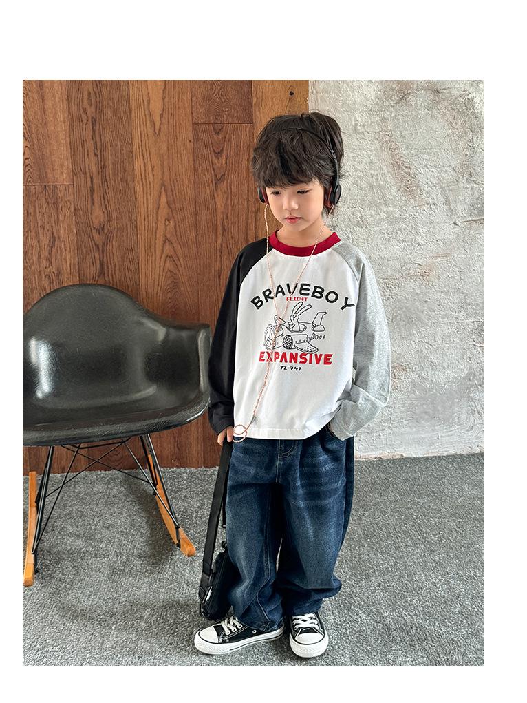 Blugi moi versatili pentru băieți 2024: Pantaloni lungi coreeni eleganti de primăvară și toamnă pentru copii