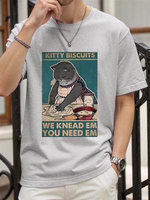 Cat Knead Em Cat Need Em Printing TShirts Womens Cotton Summer Short Sleeve T Shirt Soft Loose ONeck Tops Basic Womans Clothes