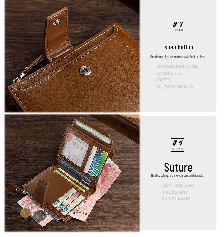 Men's Retro Short Wallet: Multifunctional, Large Capacity Card Holder & Driver's License Case