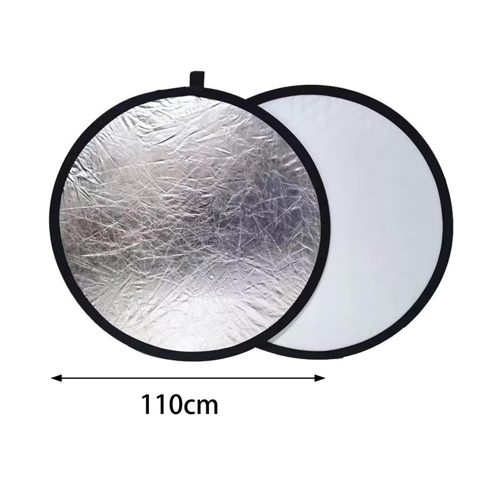 Light Reflector Two In 1 Photography Reflector Round Silver White Light Diffuser, Photography Panel for Camera Fill Light