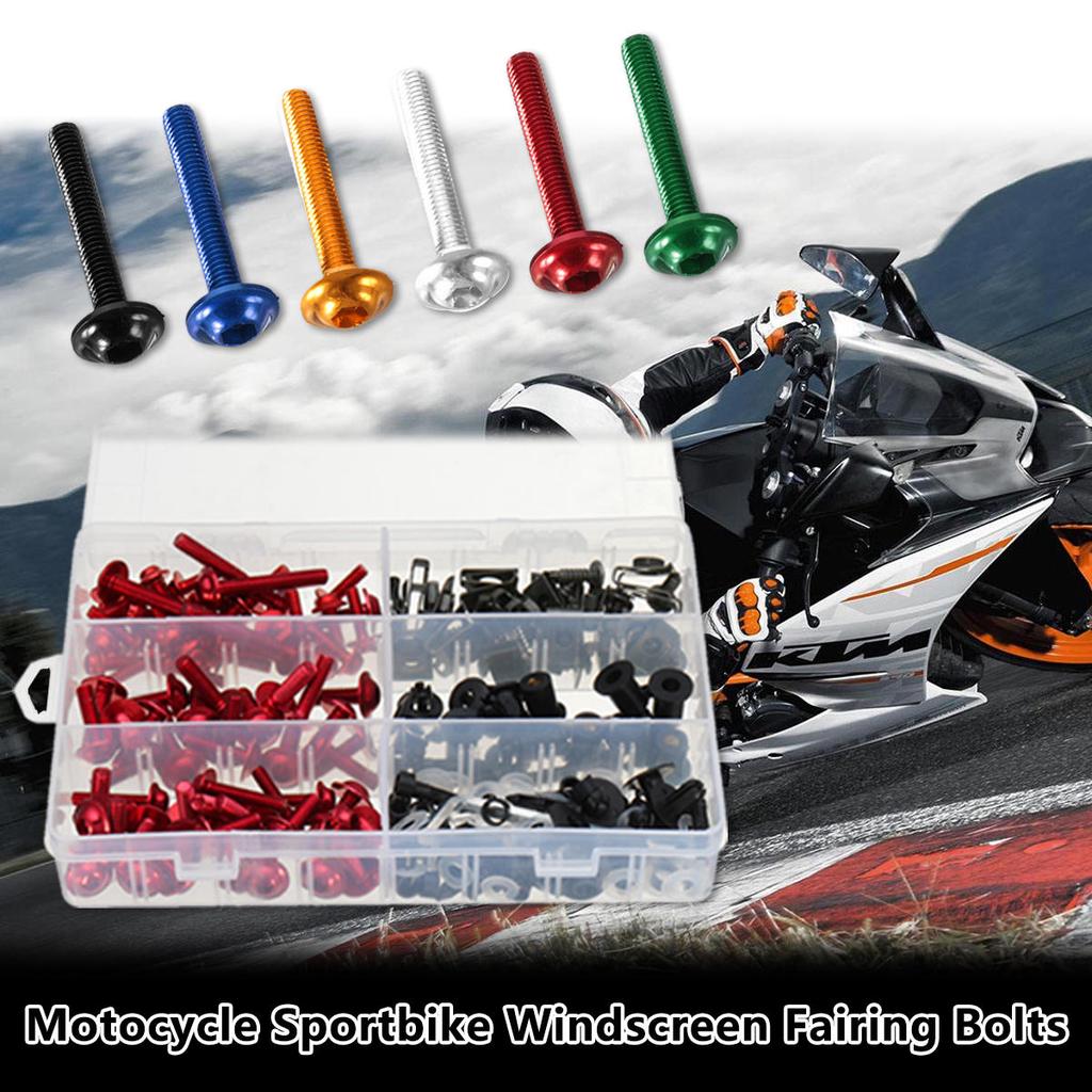100Pcs Komplette Verkleidungsschraubensatz Körperschrauben für Motorrad