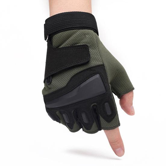 1 Pair Tactical Gloves Half Finger Shock Absorbing Good Elasticity Thickened Non-slip Impact