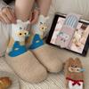 Coral fleece socks women's autumn and winter thickened warm floor socks cute cartoon ugly cute pig sleep socks home confinement socks
