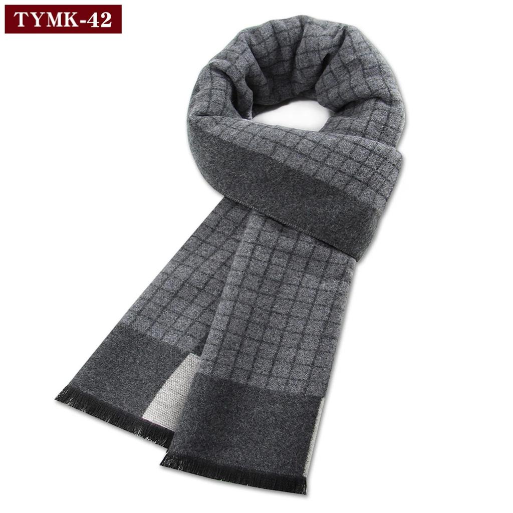 Luxury Scarf Man Winter Warm Wool Scarf for Men Cashmere Scarves Casual Plaid Male Long Pashmina Outdoor Shawls Man Muffler Gift
