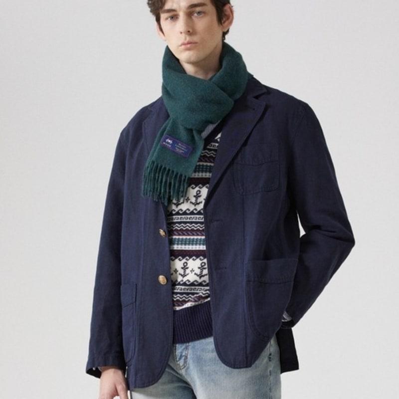 ABRAHAM MOON Merino Wool Muffler 25cm - Teal