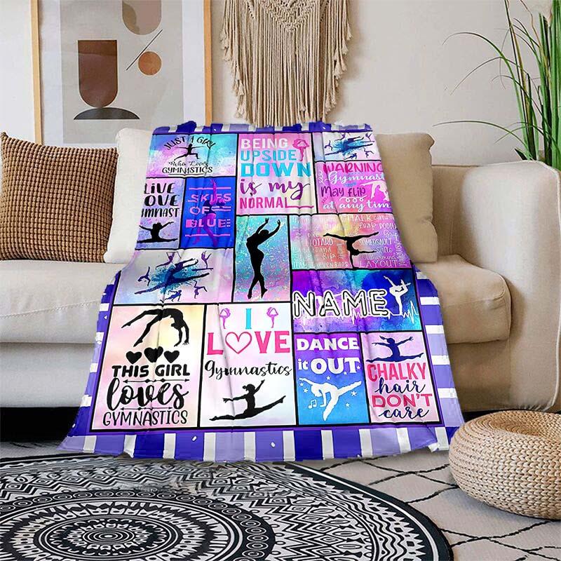 Black Dance Style Customize Your Name Blanket Used For Chair Office Sofa Bed Camping Soft And Warm Giving Friends And Relatives Birthday Graduation