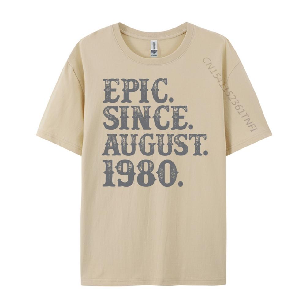 40 Epic Since August 1980 Birth Year Legendary Red And Black Graphic T Shirt Blank T Shirt 100 Cotton T Shirts Lovers Day