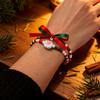 Festival Santa And Snowman Designs Soft Clay Beaded Bracelet 18cm Adjustable Length 3 Unique Styles Lightweight Jewelry