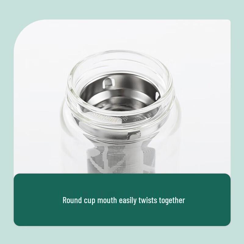 Thermos TCGD-400 Double-Layer Glass Tea Infuser Cup