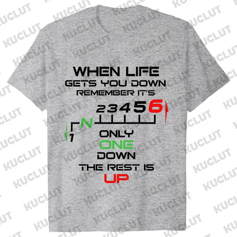 1N23456 Motorcycle Gear Biker Heartbeat Retro Printed Men's New T-shirt Fashion Casual Loose Summer Tshirts Short Sleeve T-shirt