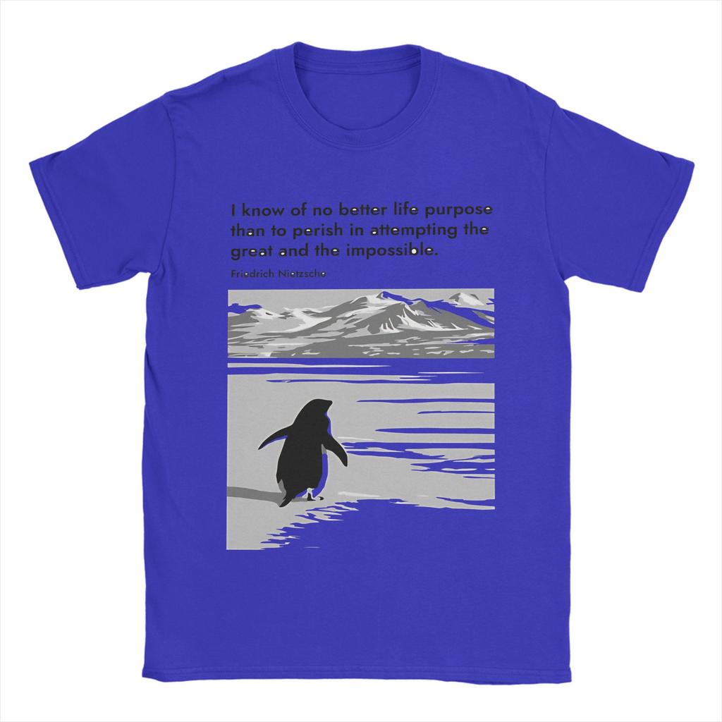 T-shirt da Uomo Pinguino Nichilista 100% Cotone Abbigliamento Casual Manica Corta Girocollo T-shirt 4XL 5XL T-shirt