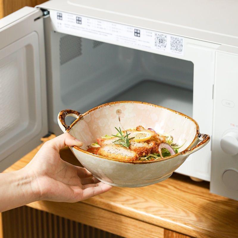 7.5-Inch Japanese Ceramic Noodle Bowl – Soup & Pasta Bowl with Handle, Microwave & Oven Safe