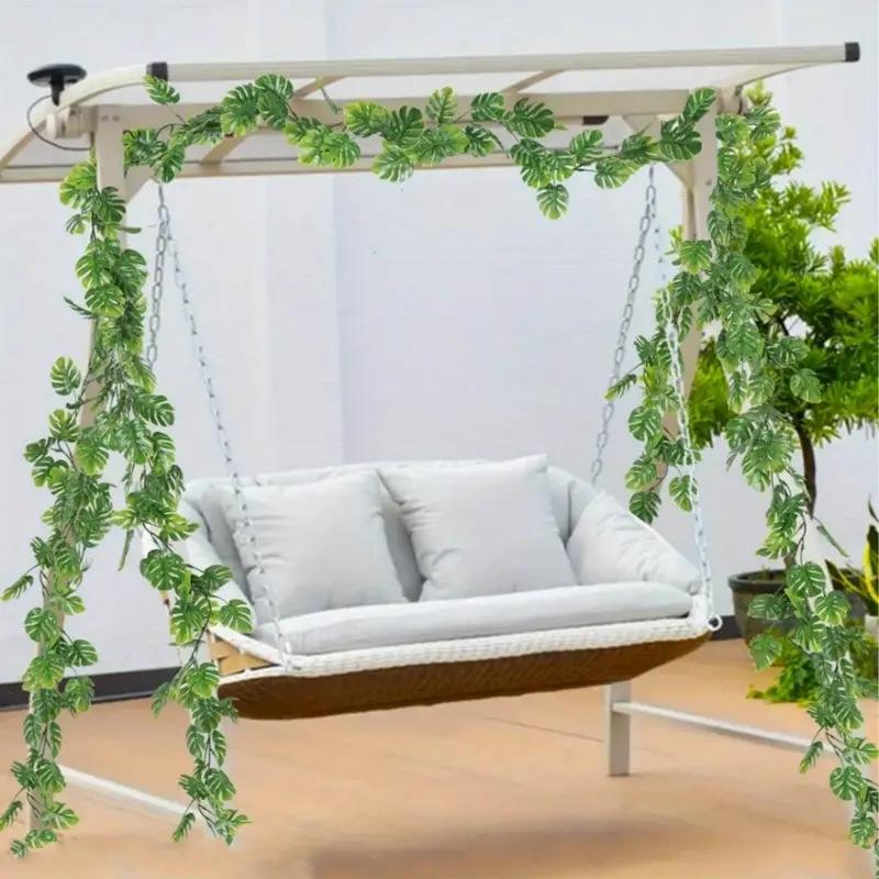 Simulation Green Plant Turtle Back Bamboo Palm Leaf Green Vine American Tablecloth Holiday Party Decoration Imitation