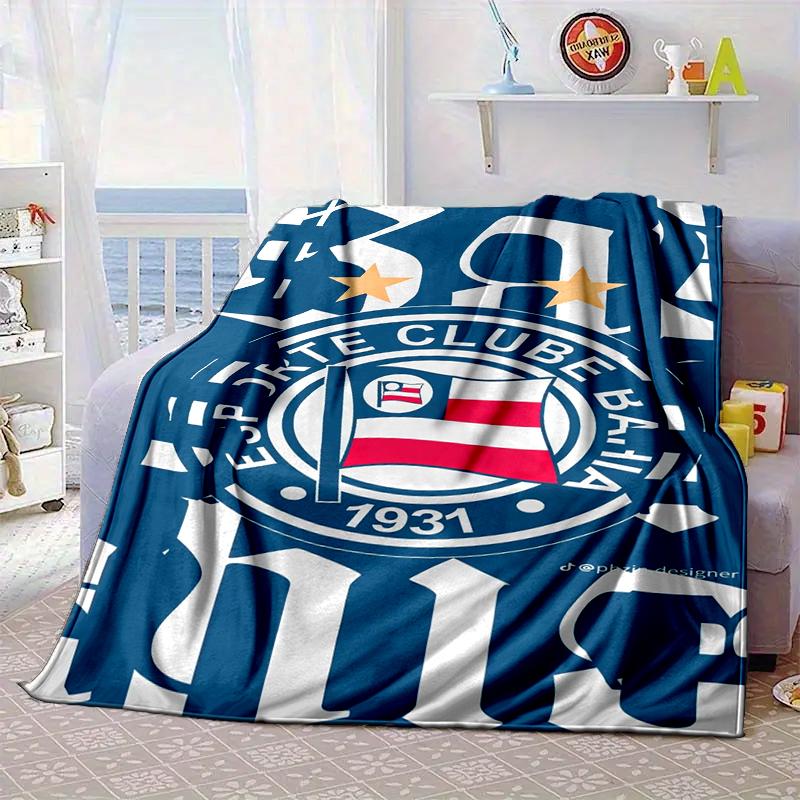 Football Club Emblem Blanket Flannel Blanket for bed, sofa, Camping, Hiking, Picnic Essentials, gift for family Fan gifts