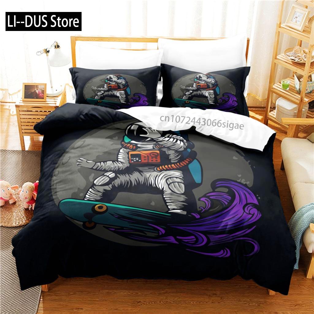 

Comforter Astronauts Painting Bedding Set 3D Bedding Digital Printing Queen Size Bedding Set Fashion Design Comforter (quilt)-EU Single(135*200cm)3pcs