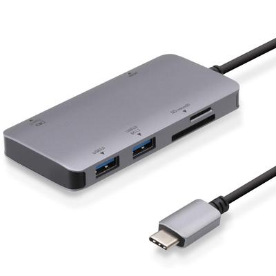 ELECOM USB Type-C Hub Docking Station 6-in-1 DST-C12SVEC 100W PD Compatible USB3.1 Type-C X 1 Port USB3.0-A X 2 Ports 4K Compatible HDMI X 1 Port SDmi