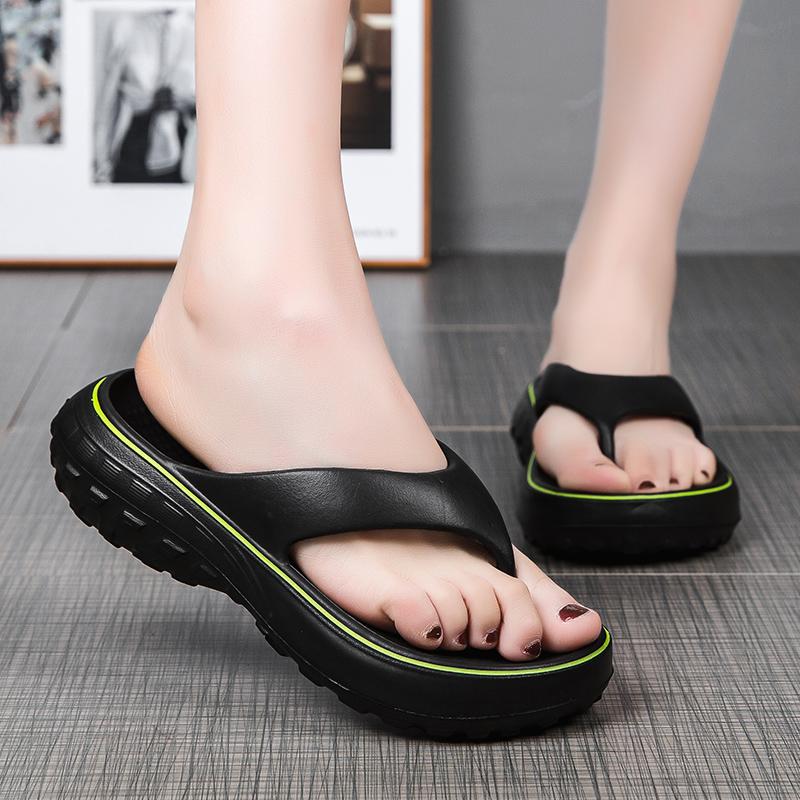 Fashion Orthopedic Thick Platform Eva Flip Flops For Women Summer Clip Toe Non Slip Beach Sandals Woman Comfortable Soft Sole Cloud Slip