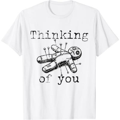 HYETYDV Ich denke an dich Lustiges Vintage Voodoo-Puppe T-Shirt