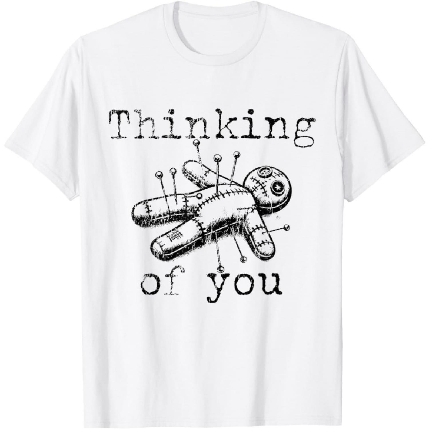 

HYETYDV Thinking of You Funny Vintage Voodoo Doll T-Shirt XXXXXL білий