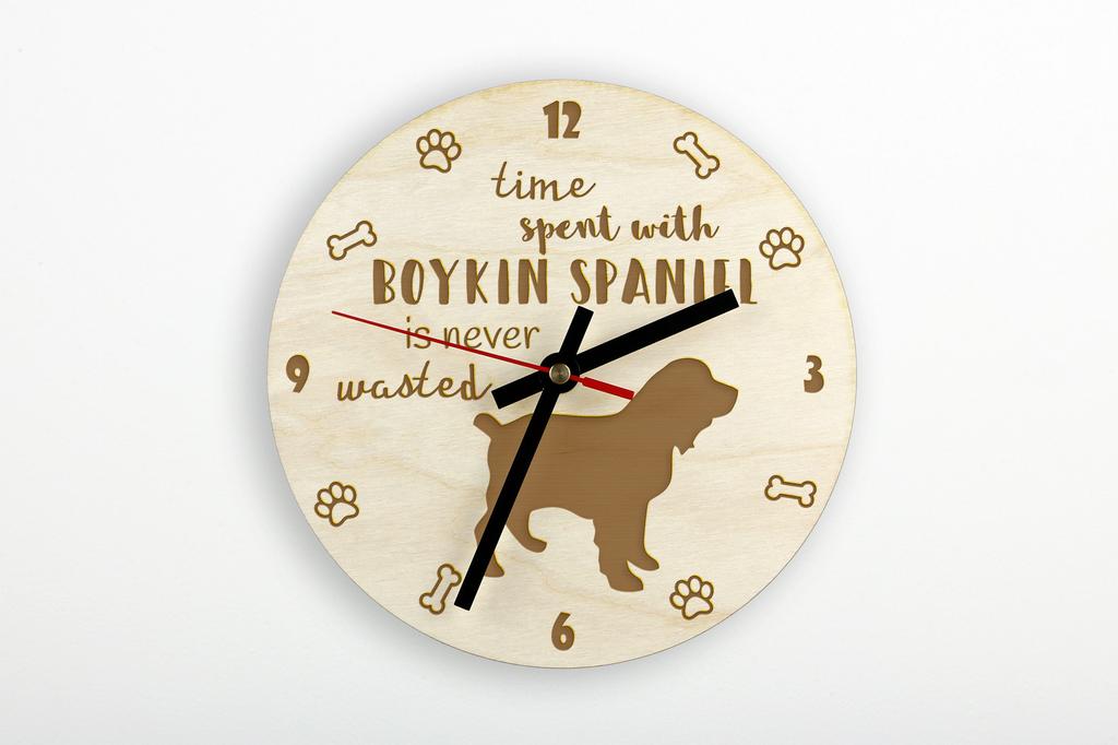 Boykin Spaniel, Swamp Poodle - clock with dog, wooden clock with engraving, personalised clock by Art-Dog