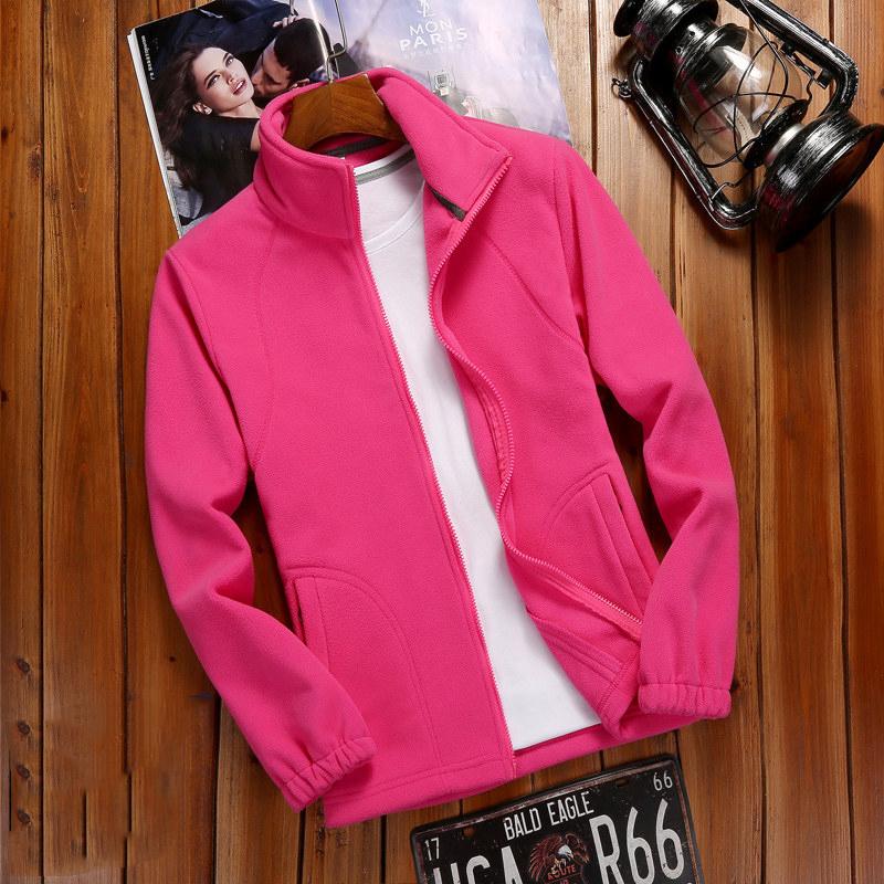 Sudadera con Cremallera de Forro Polar para Mujer Otoño Invierno Tops Manga Larga Estilo Running Color Sólido Cálido Abrigo de Forro Polar Polar