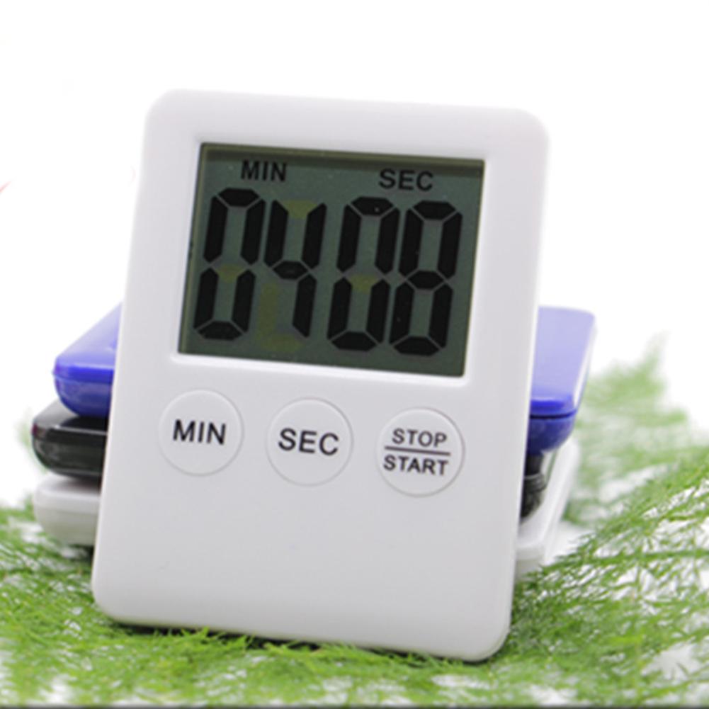 Square Large LCD Digital Kitchen Timer Cooking Timer Alarm with Magnet Digital Table Clock White