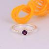 February Birthstone Ring for Her | Minimalist Amethyst Promise Ring | 925 Silver Jewelry Gift