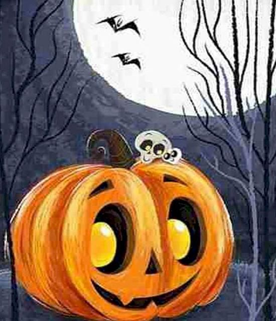 

Ruopoty раскраска по номеру Хэллоуин пейзаж настенное искусство уникальный подарок акриловый домашний декор ручная роспись тыква картина 40x50cm NO Frame