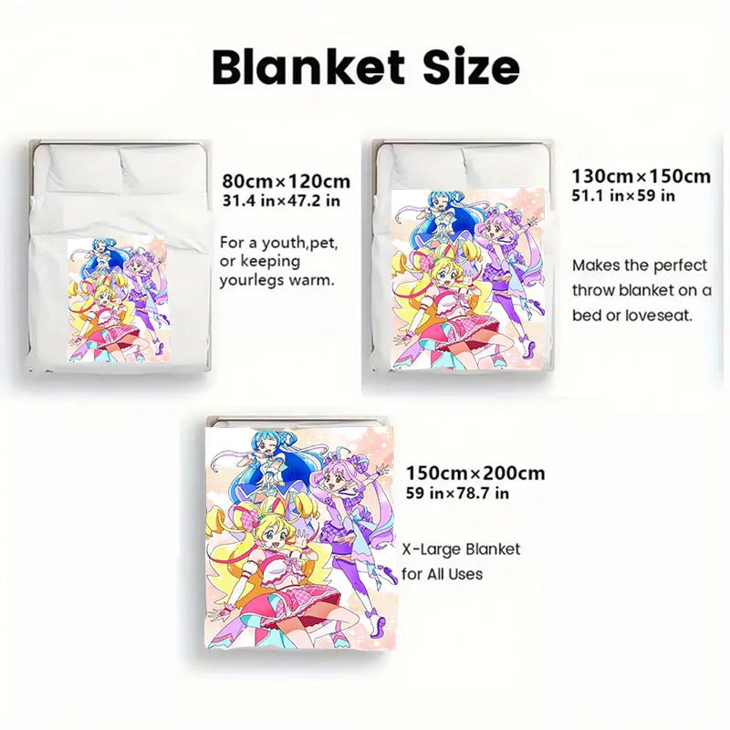 You and the Pretty Cure idols 2D Flat Pattern Flannel Blanket High quality All Seasons Warmth and Comfort Perfect for Christmas Gifts.MMT0918478