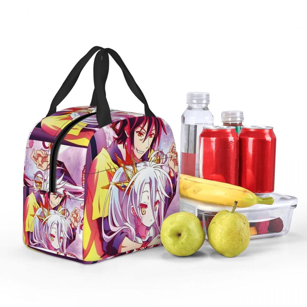 No Game No Life Zero Cover Image Insulated Lunch Bag for Women Children Portable Food Boxes Thermal Lunch Box Tote