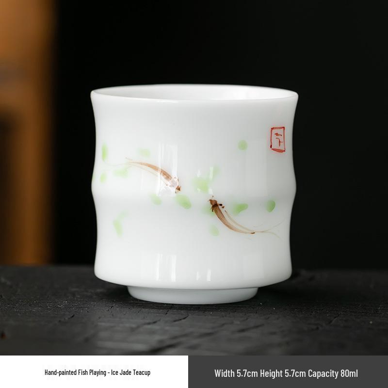 Dehua Hand-Painted Jade Porcelain Tea Tasting Cup