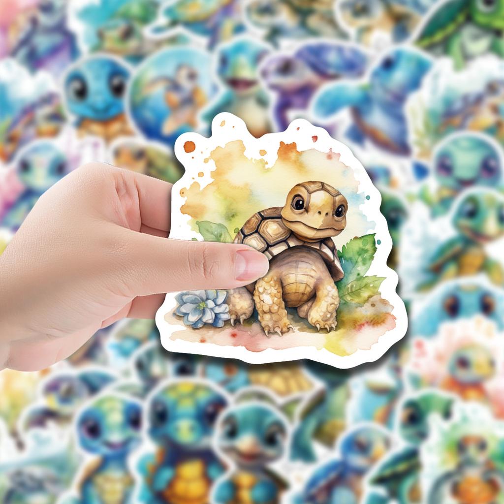 50 Cute Little Turtle Doodle Stickers Skateboard Suitcase Decoration Stickers Waterproof Creative Children Cartoon Stickers