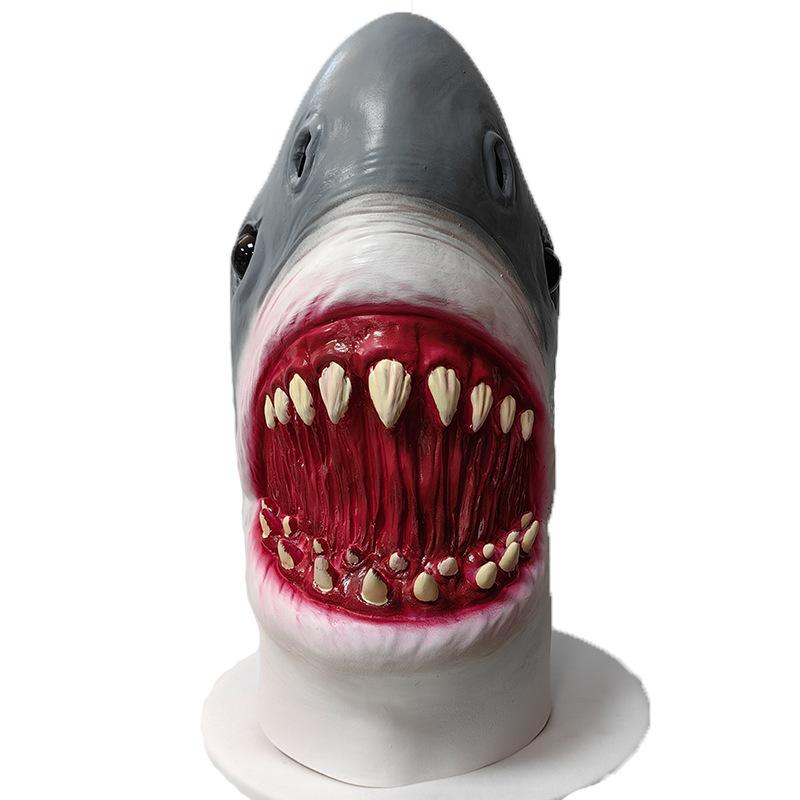 Megalodon Shark Mask Halloween Scary Great White Shark Costume Party Prop