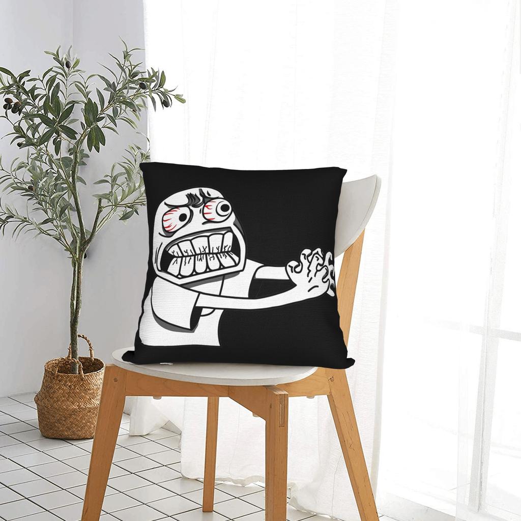 RAGE COMIC Trollface Square Pillow Case Cushion Cover Creative Zippered Decorative Pillowcase for Sofa 40*40cm