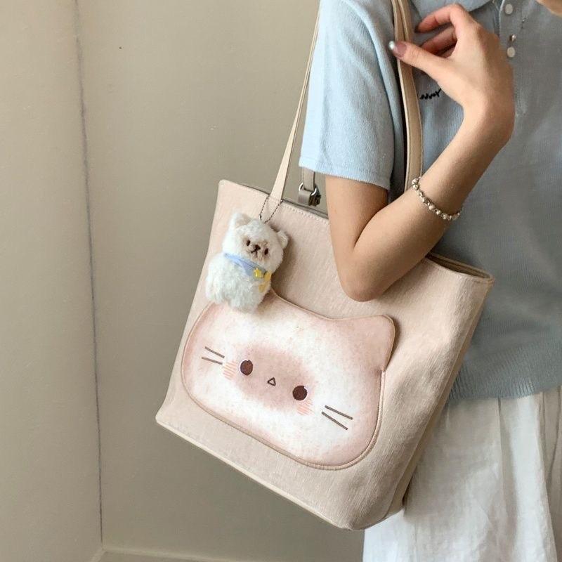 Cartoon Cute Cat Plush Backpack With Creative Design For Girls Daily Use