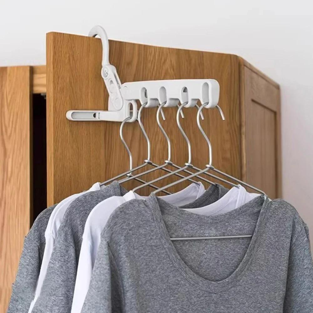 5-Hole Portable Clothes Hanger Foldable Travel Drying Rack for Hotel Camping Backpacking