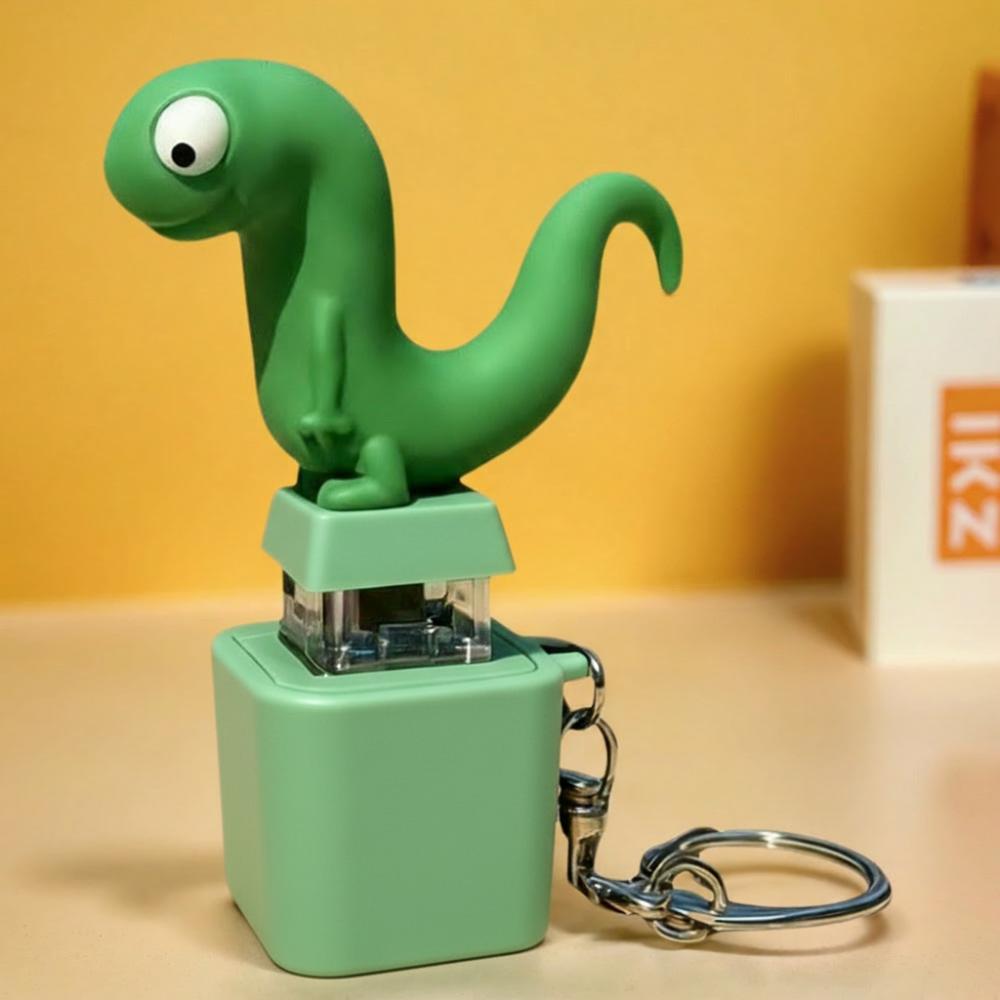 Funny Lizard Keychain Rechargeable Fidget Keyring Toys New Lizard Button Sound Keychain Button battery зелёный