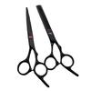 6.0" Black Baked Paint Hairdressing Shears - Slanted Tail, Straight, Bangs, Thinning Shears
