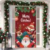 1 ks Veselé Vánoce Kryt na dveře Banner Polyester Vzor Santa Clause pro Štědrý večer Novoroční sváteční párty Vchodové dveře Domácí nástěnná dekorace