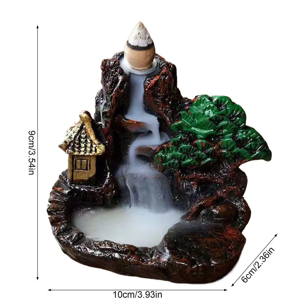Resin Ceramic Backflow Incense Burners Home Decor Diffuser with Unique Smoke Downward Flow Design for Living Room Bedroom
