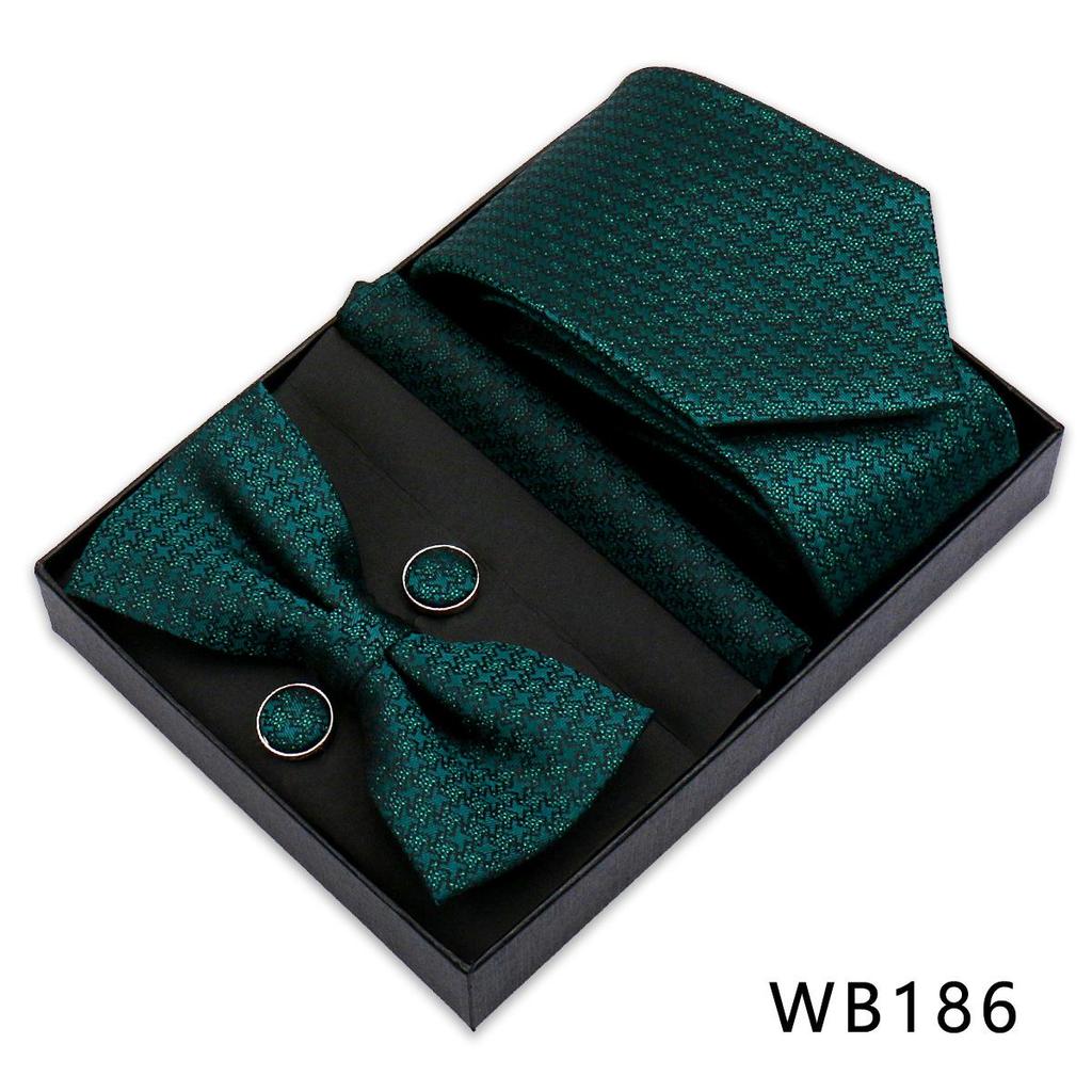 Men's Silk Bow Tie & Pocket Square Gift Set - Business & Wedding