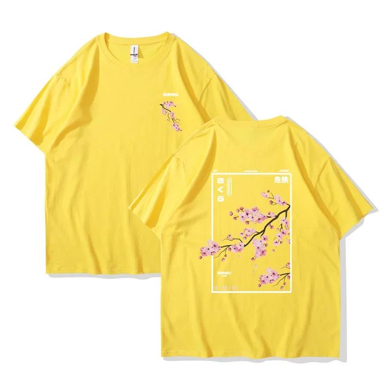 2026 Summer New Pattern Tshirt Animestyle Cherry Blossom Print ShortSleeved Comfortable Casual Tshirt