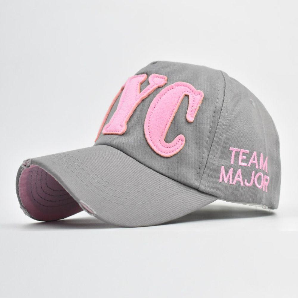 Broken Hole NYC Embroidery Baseball Cap Adjustable Sunscreen Hats  For Man Women
