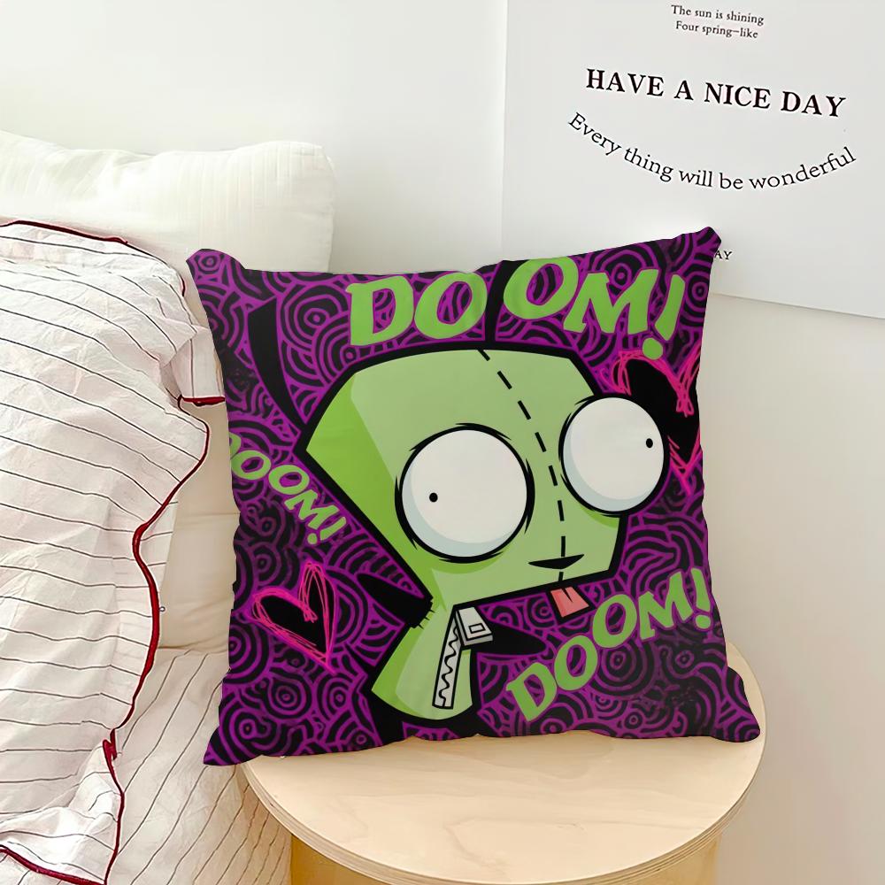 Cartoon Invader Zim Cool Pillow Case Sofa Living Room Bedroom Headboard Backrest Cushion Square Cushion Nap Time