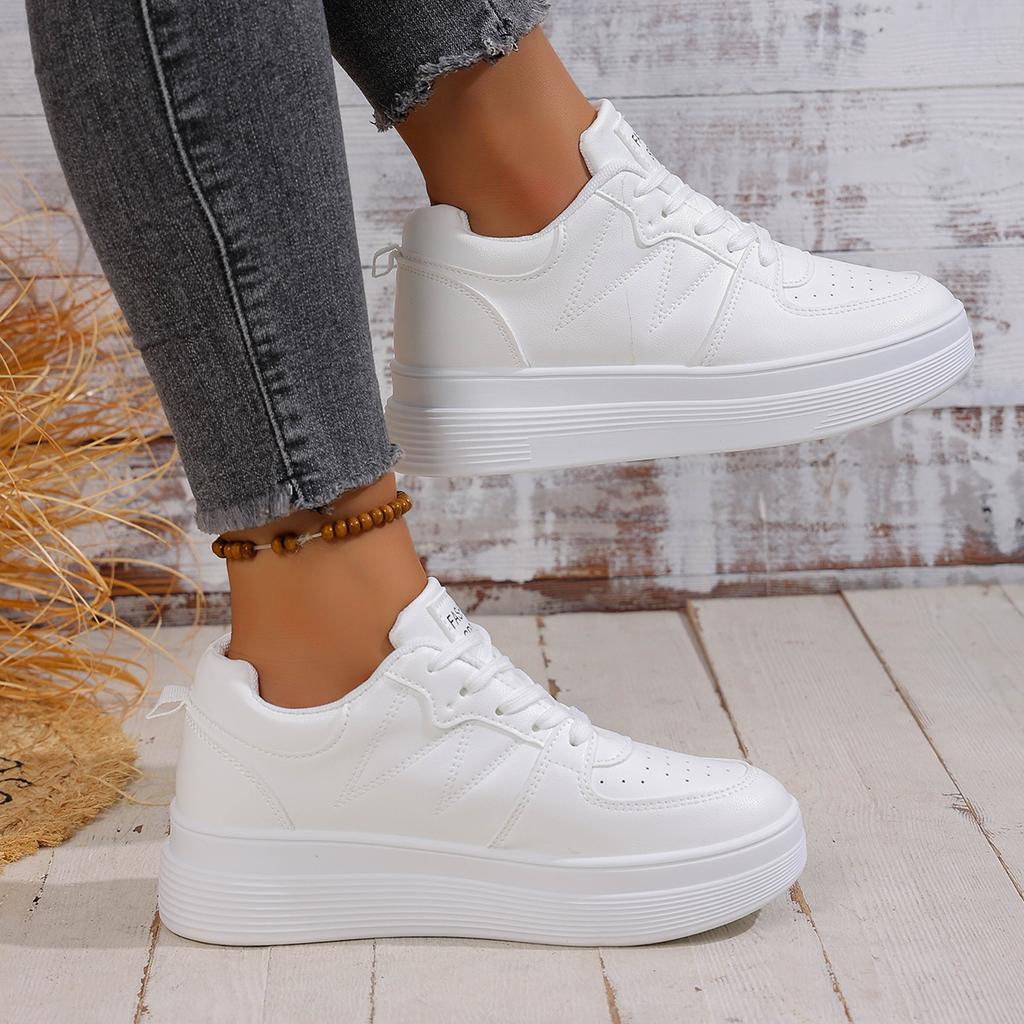 Fashion Women Fashion Platform Sneakers Thick Sole Lace Up Running Sports Shoes for Women Plus Size Comfort Casual Walking Sneakers