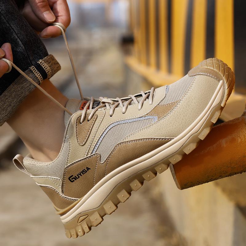 2025 Men's Safety Work Shoes: Steel Toe, Anti-Smash, Anti-Puncture, Anti-Slip, Odor-Free Comfort, Labor Protection Footwear.