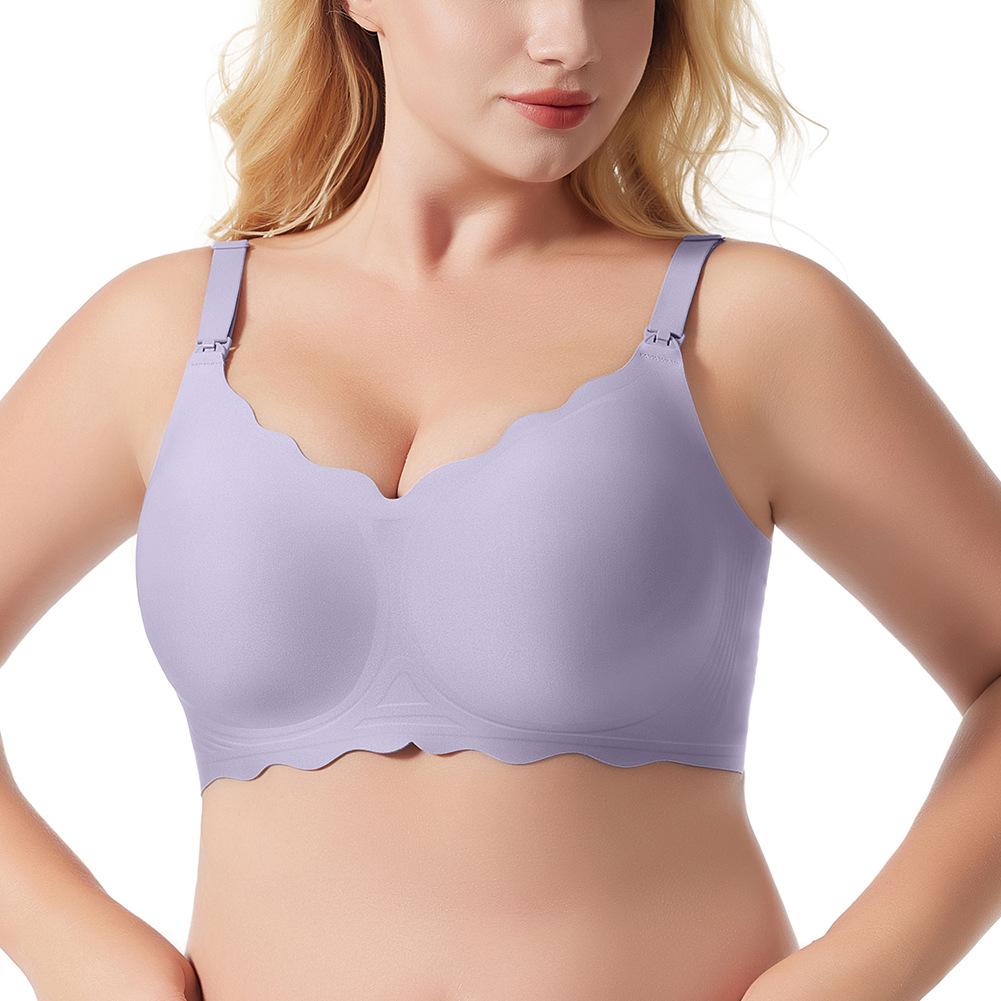 

Европейский и американский большой размер бюстгальтер без косточек гладкий бесшовный мягкий поддерживающий бюстгальтер XXXL светло-фиолетовый