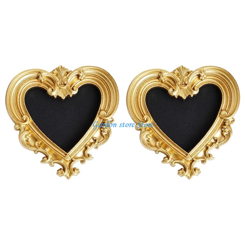 B0KB Antique Gold Small Hanging Picture Frame Resin Craft Photo Frame For Wall Display Old Fashioned Photo Gallery Art Decors