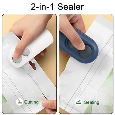1 Set Torba Sızdırmazlık Makinesi Şarj Edilebilir Mini Sızdırmazlık Makinesi Kesici Mini Isı Sızdırmazlık Makinesi Cips Atıştırmalıklar Bisküvi Torbası için